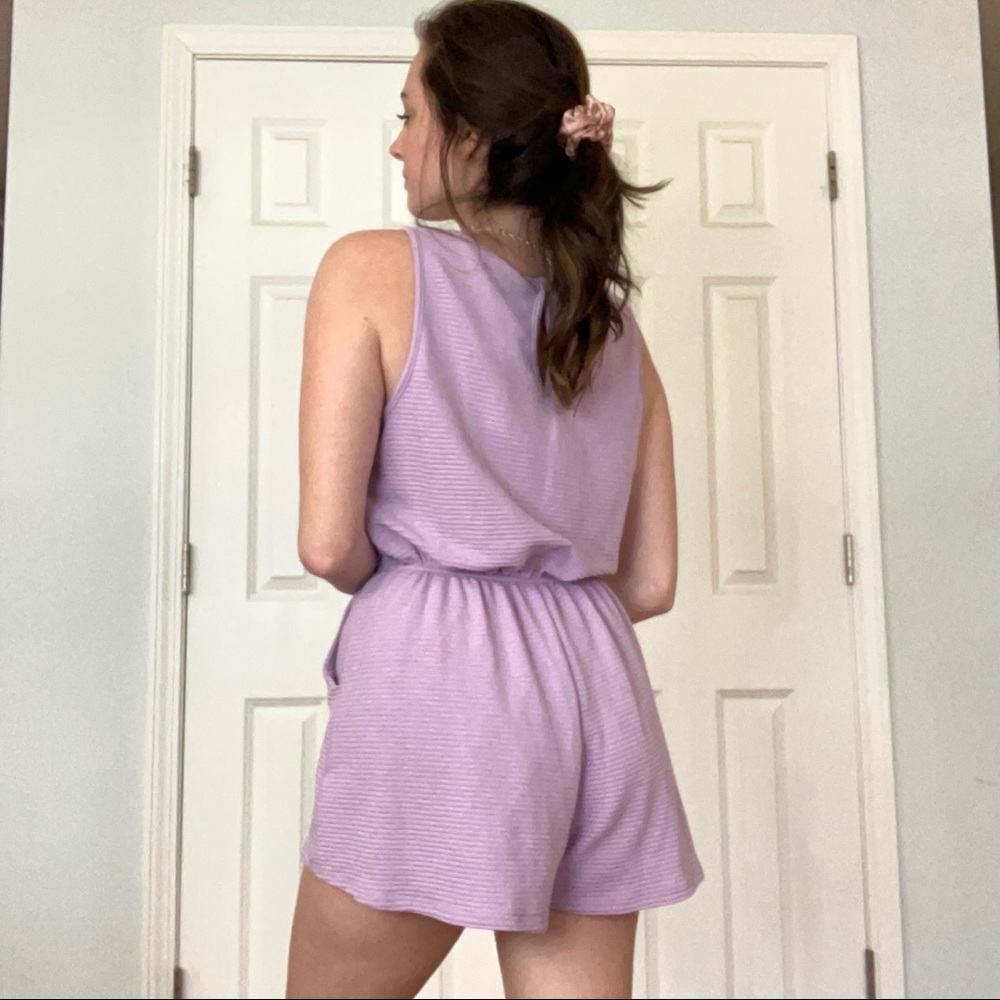 NWT Saints & Hearts | Purple Ribbed Romper - Picture 2 of 5